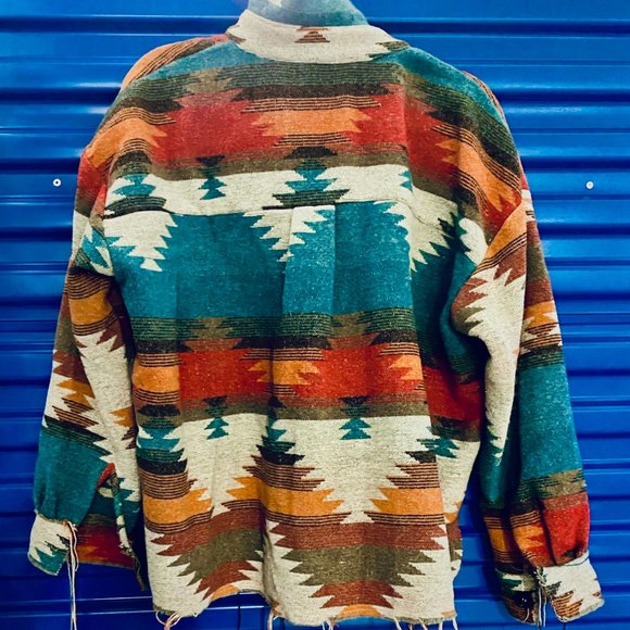 ZION DISTRESSED BUTTON DOWN SHACKET - RUST - Picture 9 of 10